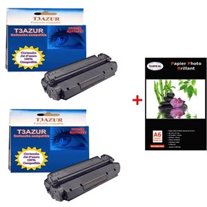 2 Toner Canon PC D320 / D340 / D360  - Compatible - 3 500 pages+ Pack de 20 papiers photos A6 Brillant 230gr