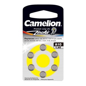 Piles Auditives A10  - Zinc Air Pack de 6 - Camelion