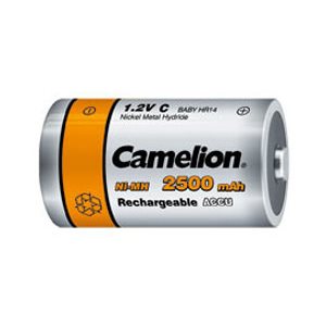 R20 - Pack 2 piles accu rechargeables au NiMH, R20, D, 1.2 V, 2500mAh - Camelion 