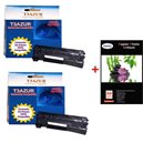 2 x Toner compatible HP 78A / CE278A - 2 100 pages + Pack de 20 papiers photos A6 Brillant 230gr