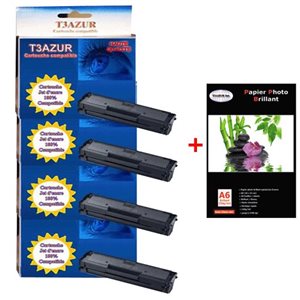 4 Samsung XPress SL-M2020 / SLM2020 -Compatible -1 000p+ Pack de 20 papiers photos A6 Brillant 230gr