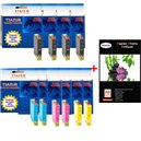 T16XL - Lot de 10 Cartouches Epson compatible WF2540 / WF2540WF / WF-2540 + Pack de 20 papiers photos A6 Brillant 230gr