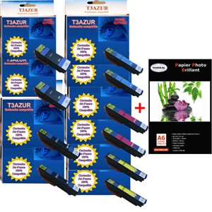 2+8  Epson Expression Premium XP-700 / XP700 / XP 700 - Compatible +Pack de 20 papiers photos A6 Brillant 230gr