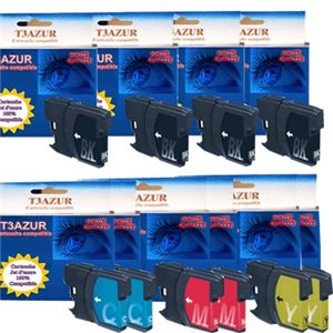 LC1100/980XL- Lot 10 Cartouches compatibles Brother DCP-195C / DCP-365CN / DCP-373CW / DCP-375CW / DCP-377CW+PPA6