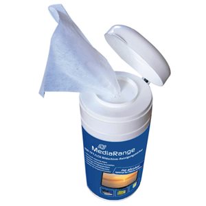 Lingettes nettoyantes humides, pour smartphones, tablettes, moniteurs TFT / LCD, 100 lingettes - Mediarange
